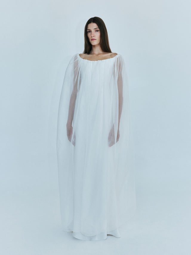 Vapour Overlay Silk Gown