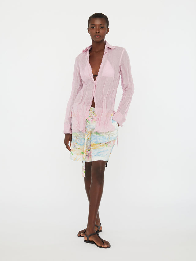 Crushed Side Tie Shirt