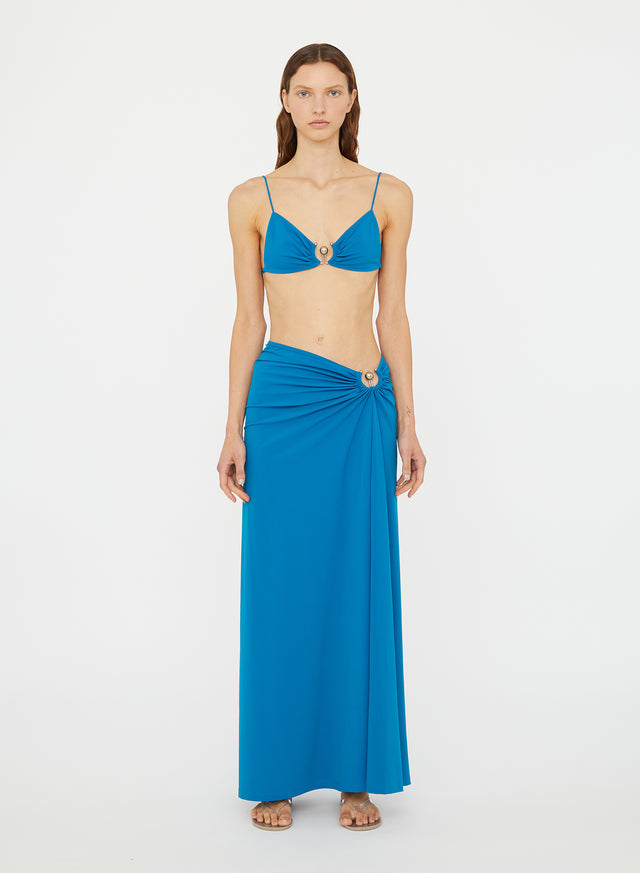 Ruched Orbit Split Skirt