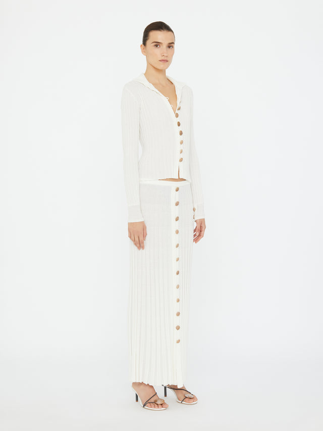Sundial Shell Ribbed Knit Cardigan