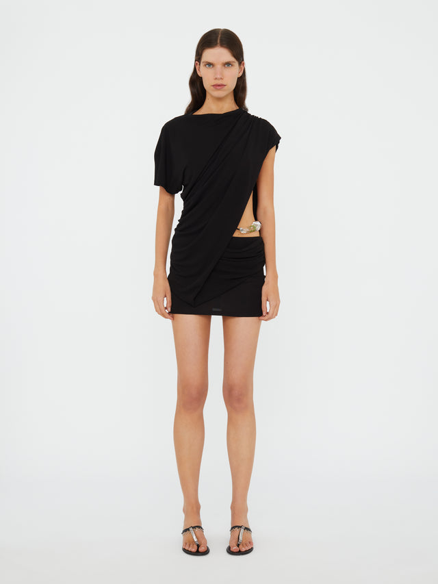 Encased Nature Resin Draped Jersey Dress