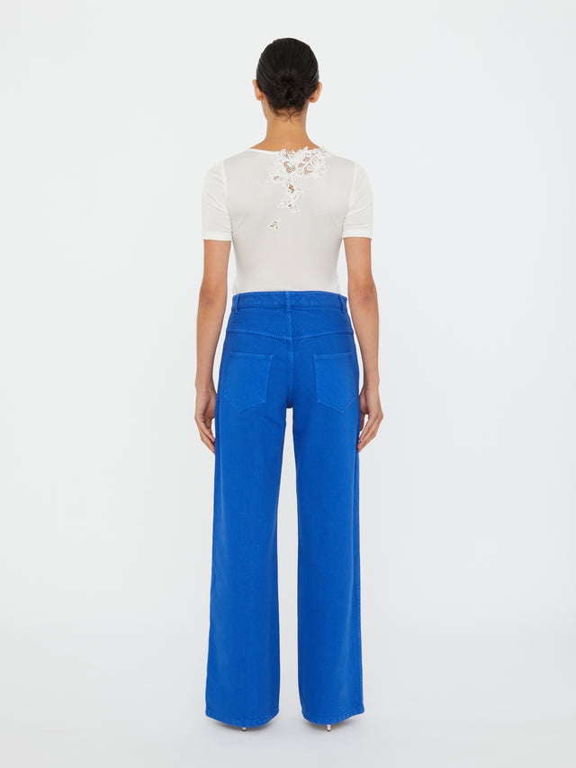 Hibiscus Embroidered Rib Tee