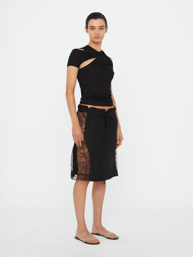 Wrapped Drape Rib Tank