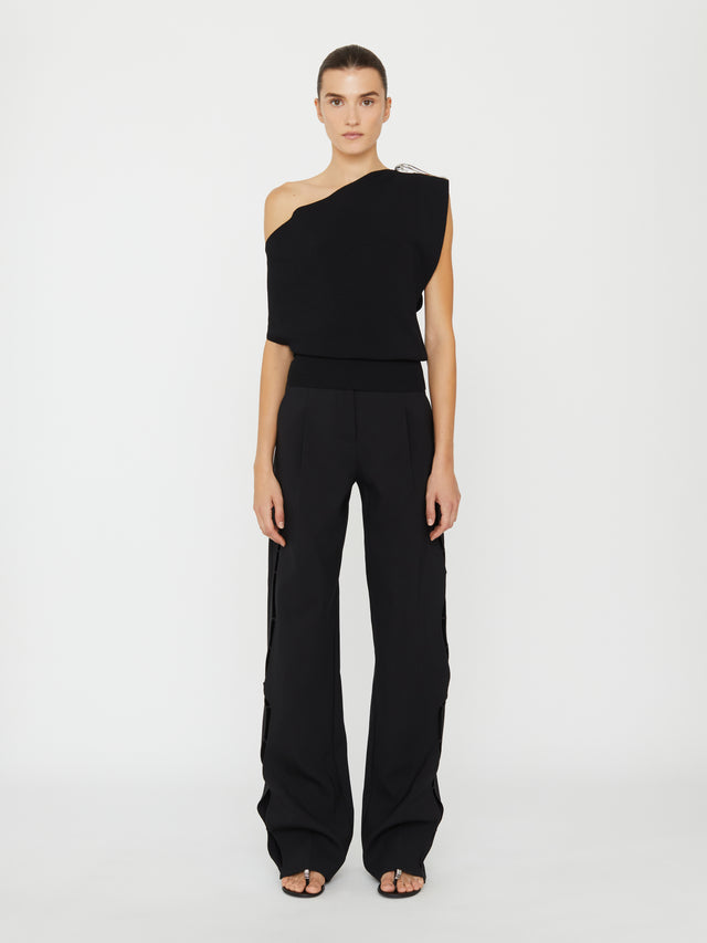 Encased Nature Resin Knit Shoulder Top