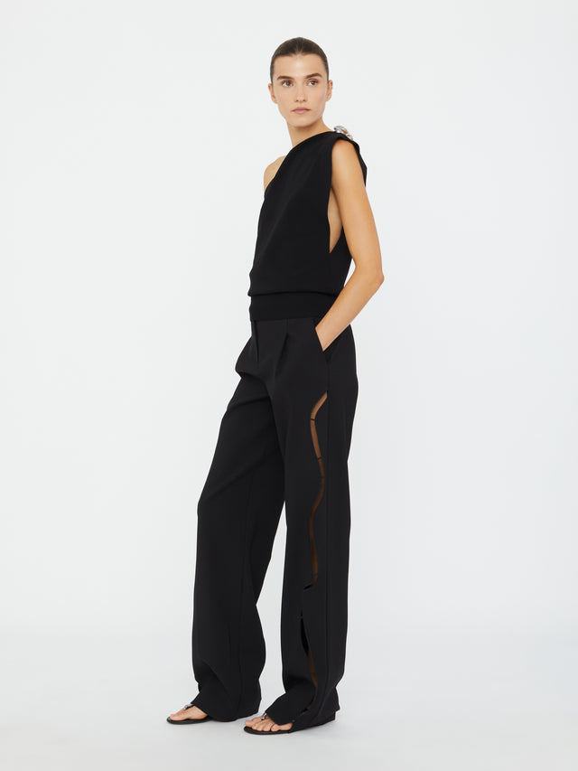 Encased Nature Resin Knit Shoulder Top