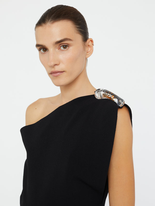 Encased Nature Resin Knit Shoulder Top