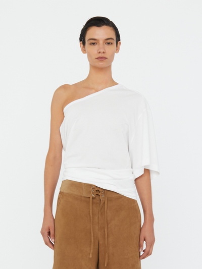 One Shoulder Draped Tee