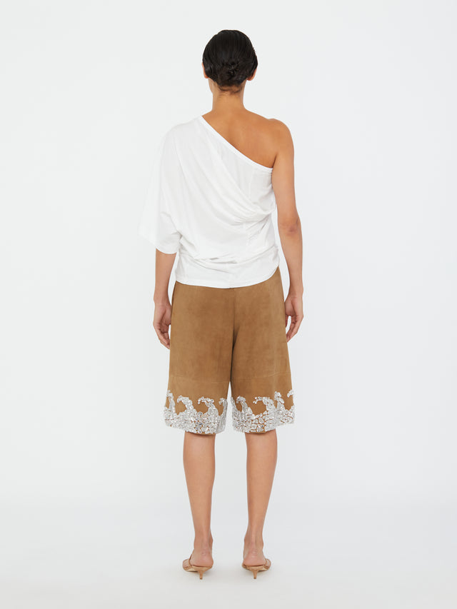 One Shoulder Draped Tee