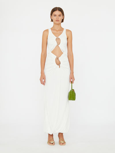 Paisley Overlay Disconnect Encased Dress
