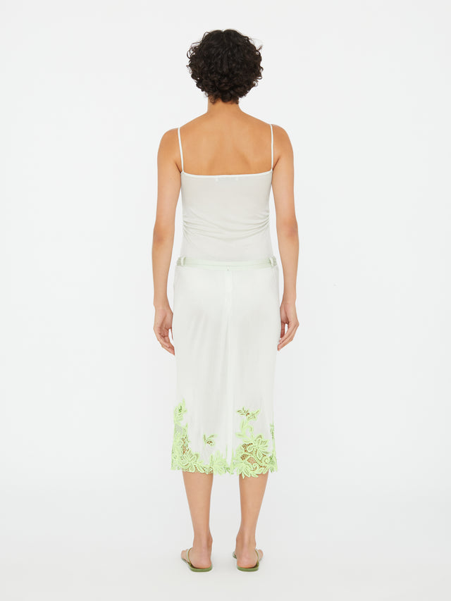 Hibiscus Embroidered Rib Bodysuit