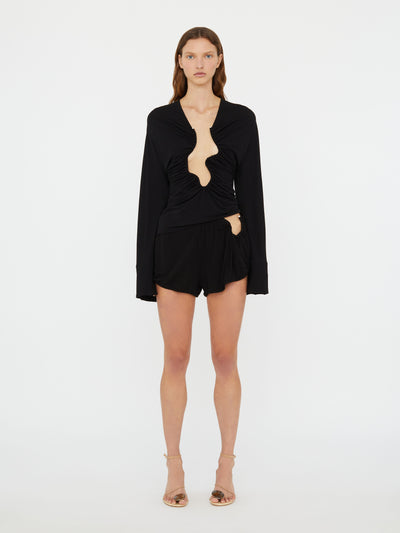Ruched Crescent Jersey Boxer Short