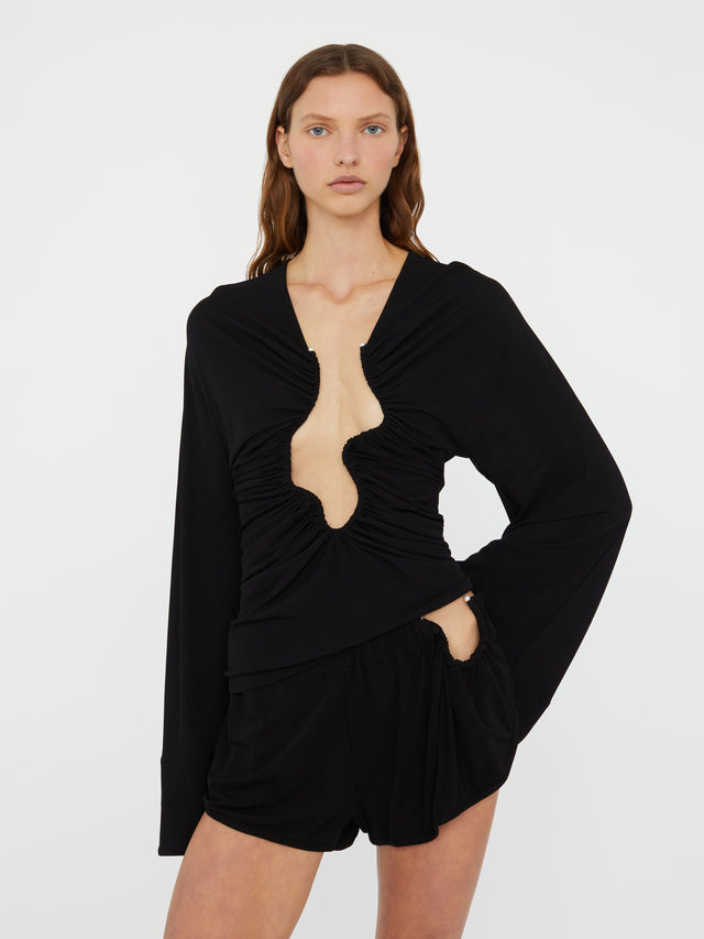 Ruched Crescent Jersey Boxer Short
