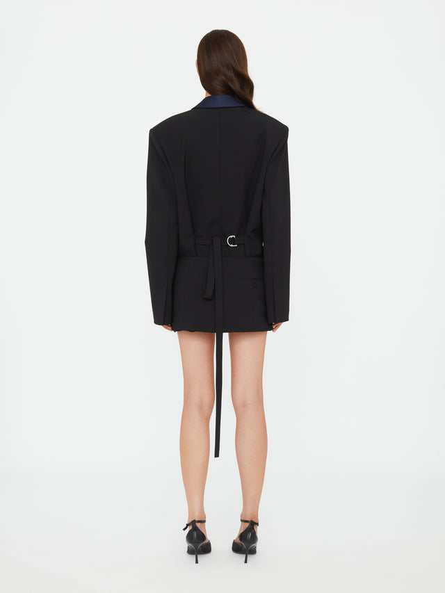 Tuxedo Contrast Wool Blazer