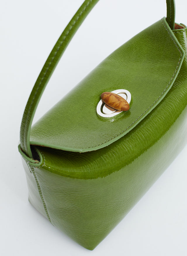 Turnlock Patent Mini Shoulder Bag