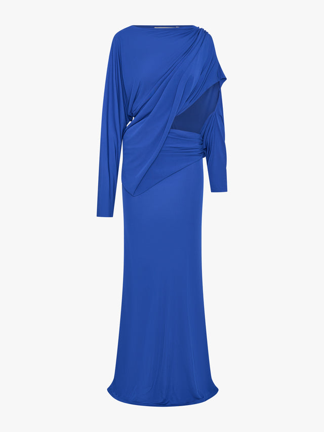 Encased Nature Resin Draped Jersey Dress