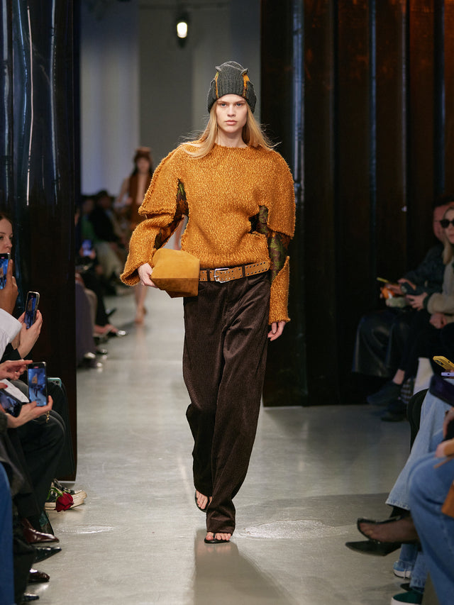 Deconstructed Brocade Knit Sweater