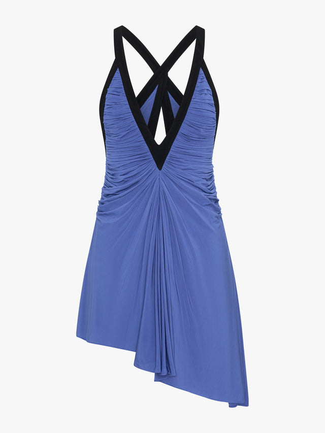 Suspended Jersey Fluted Mini Dress