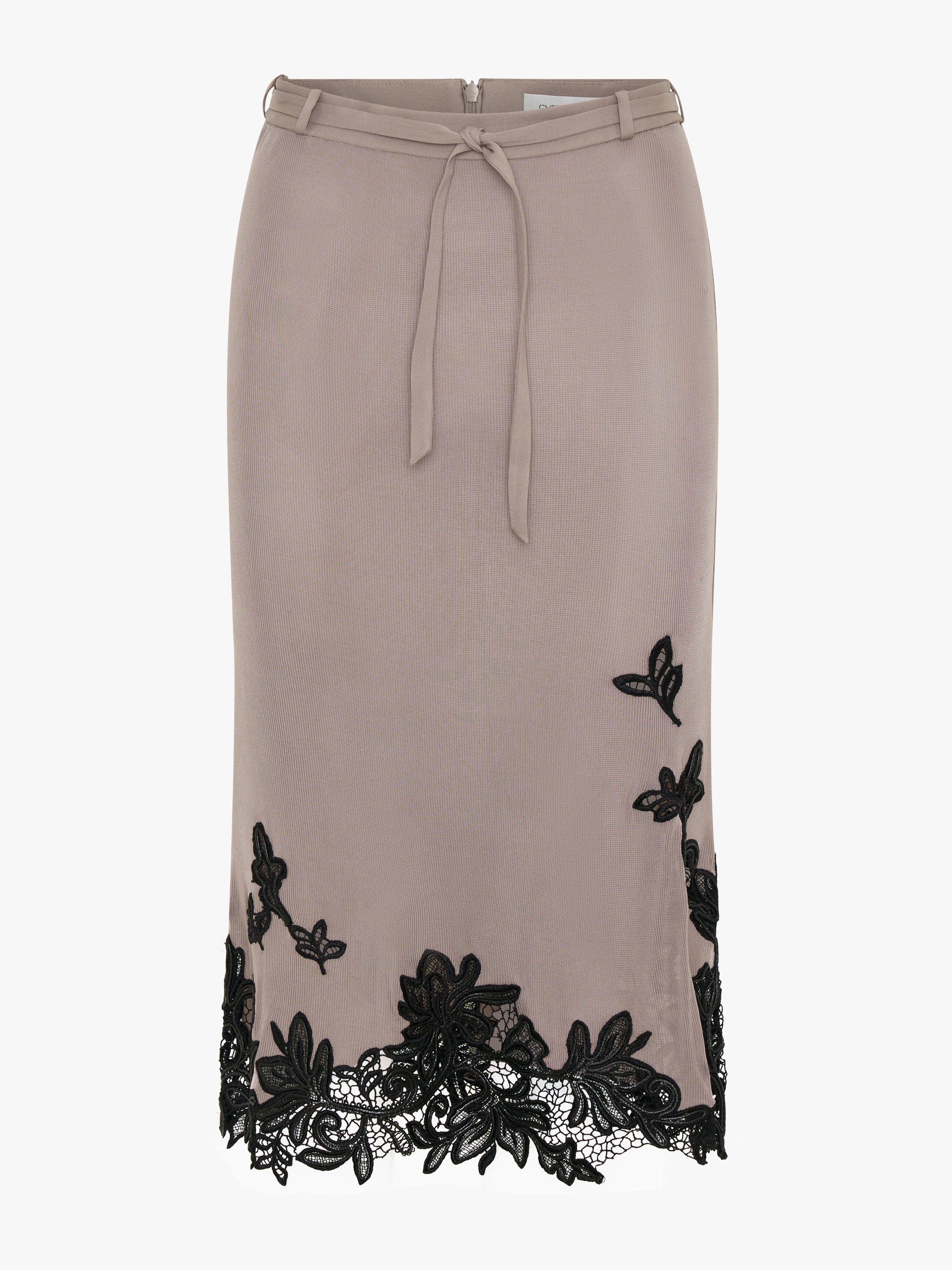 Hibiscus Embroidered Rib Skirt