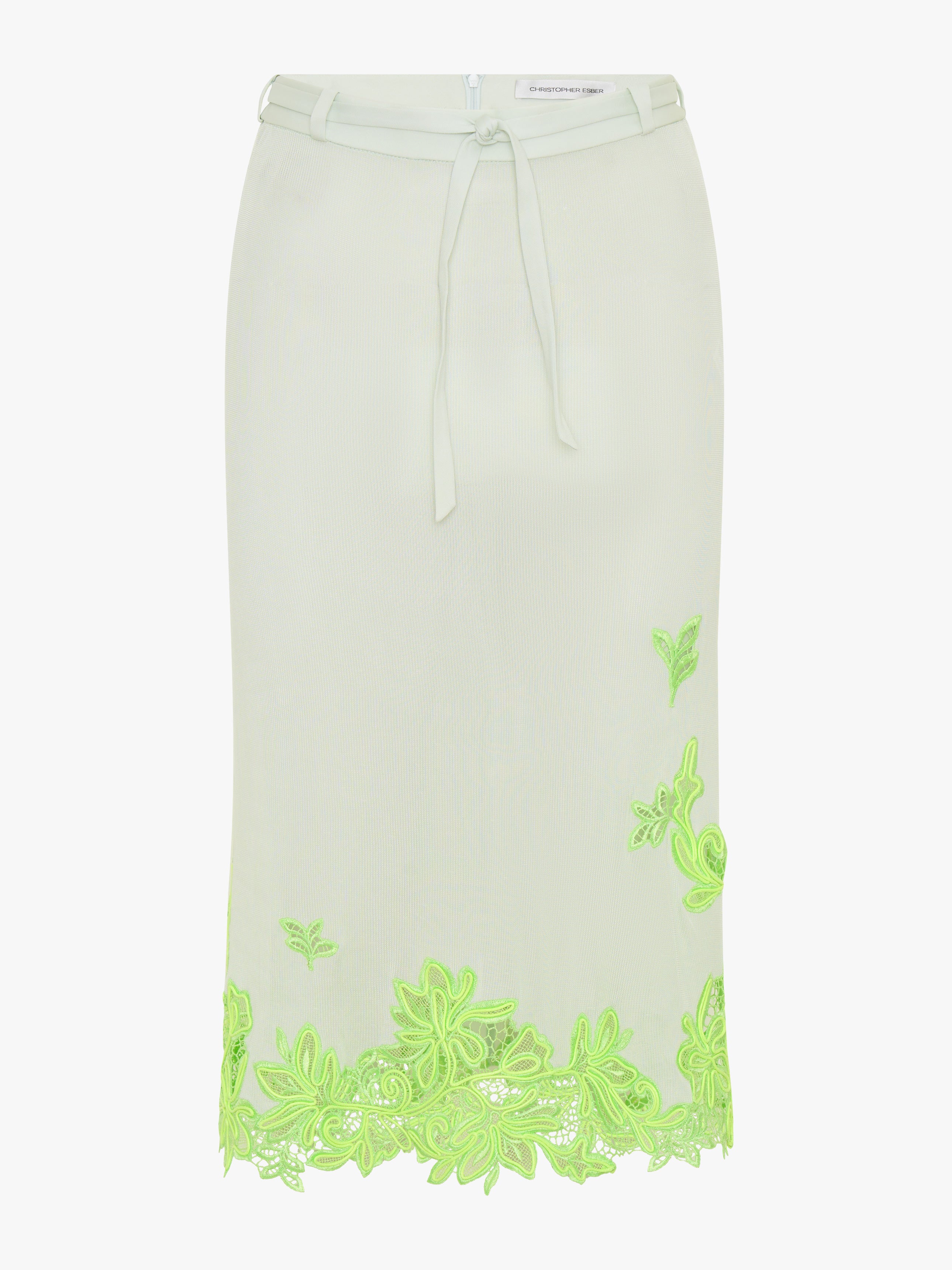 Hibiscus Embroidered Rib Skirt
