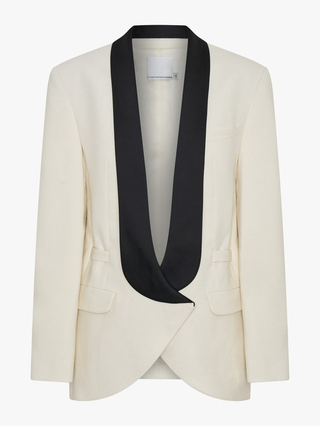 Tuxedo Contrast Silk Blazer
