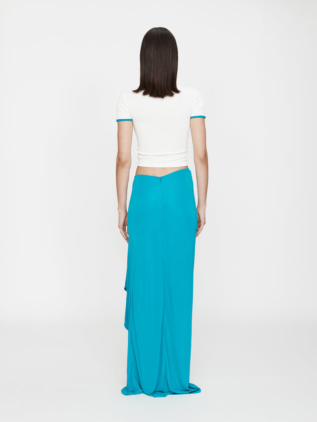 Open Twist Contrast Bind Tee