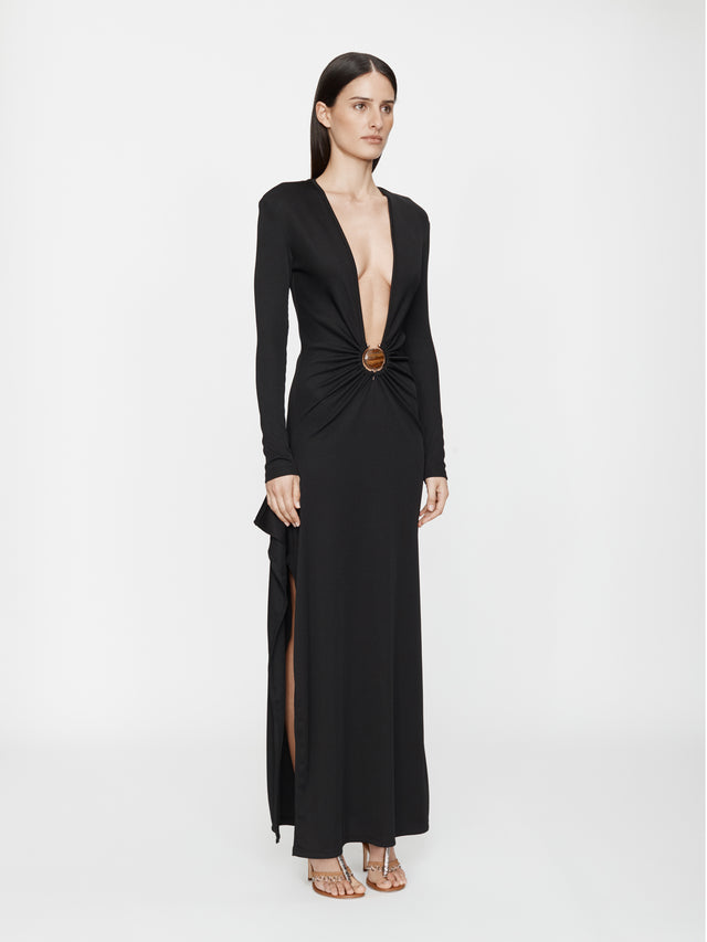 Mineral Stone Cascade Long Sleeve Dress