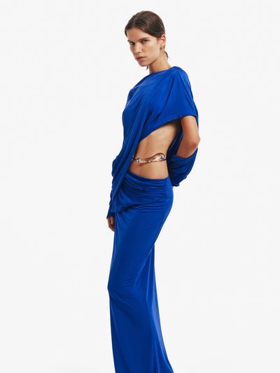 Encased Nature Resin Draped Jersey Dress