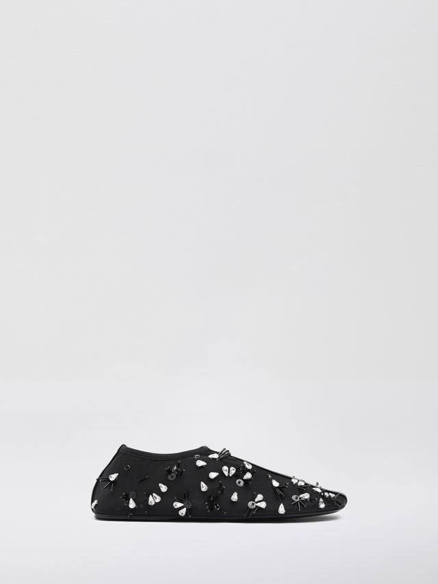 Frosted Beaded Mesh Flat