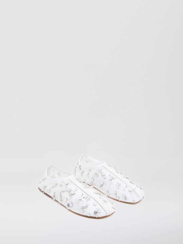 Frosted Beaded Mesh Flat