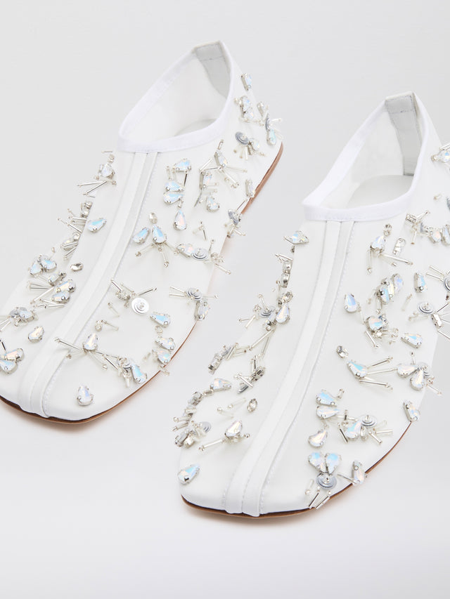 Frosted Beaded Mesh Flat