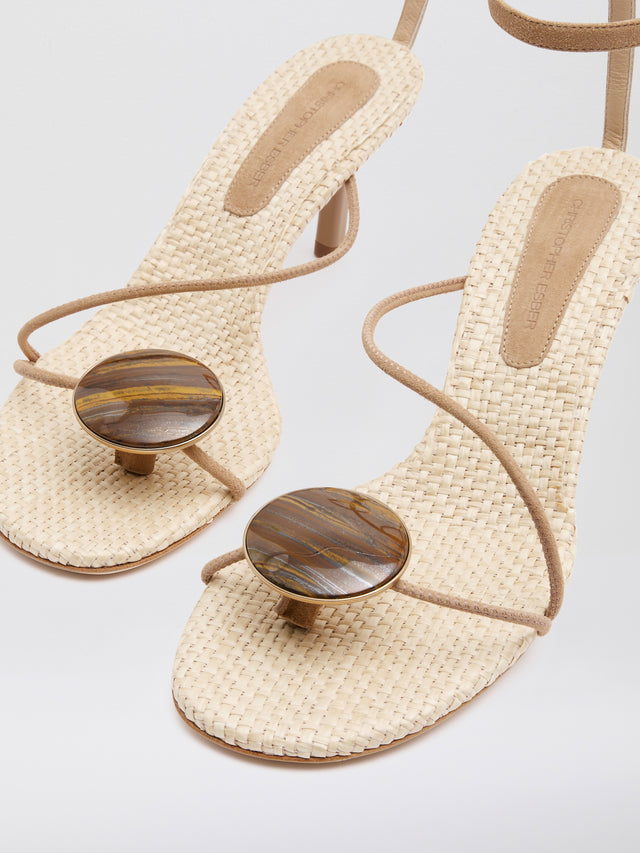 Doma Stoned Raffia Heel