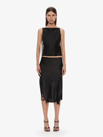 Lattice Lace Silk Skirt