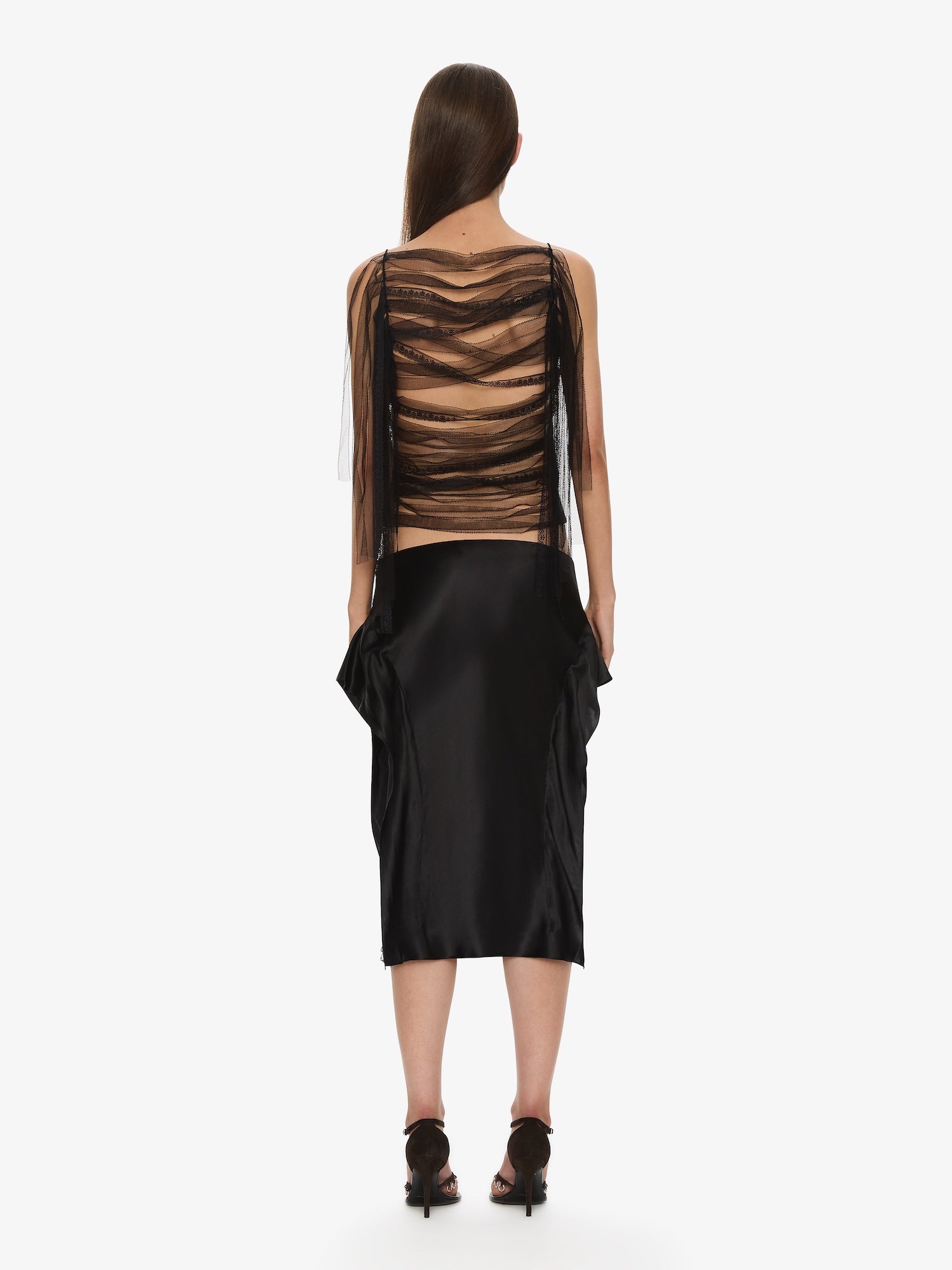 Lattice Lace Silk Skirt
