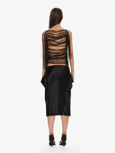 Lattice Lace Silk Skirt