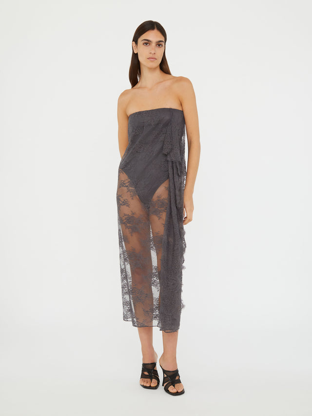 Floating Lace Strapless Dress