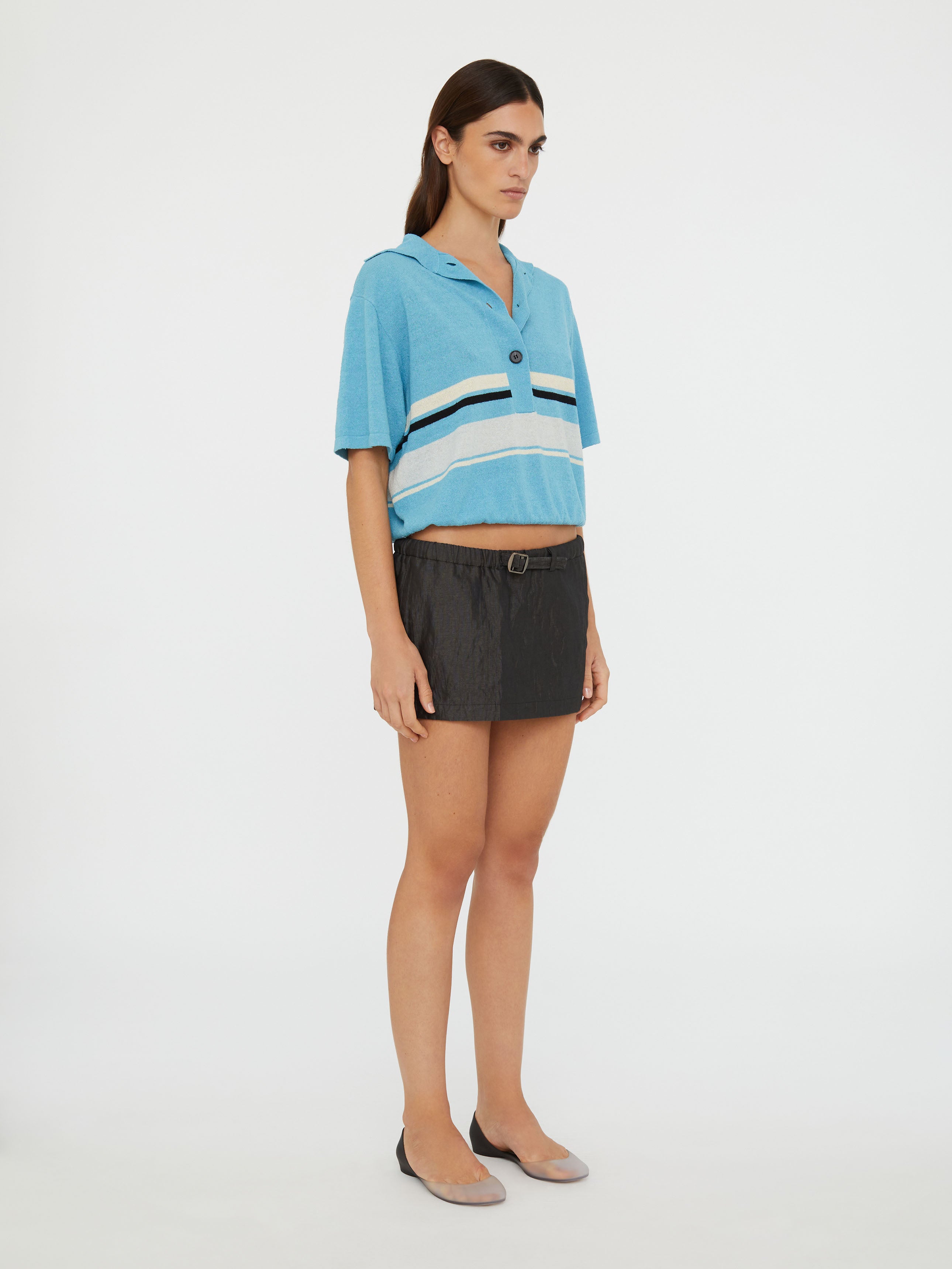 Crushed Belted Mini Skirt