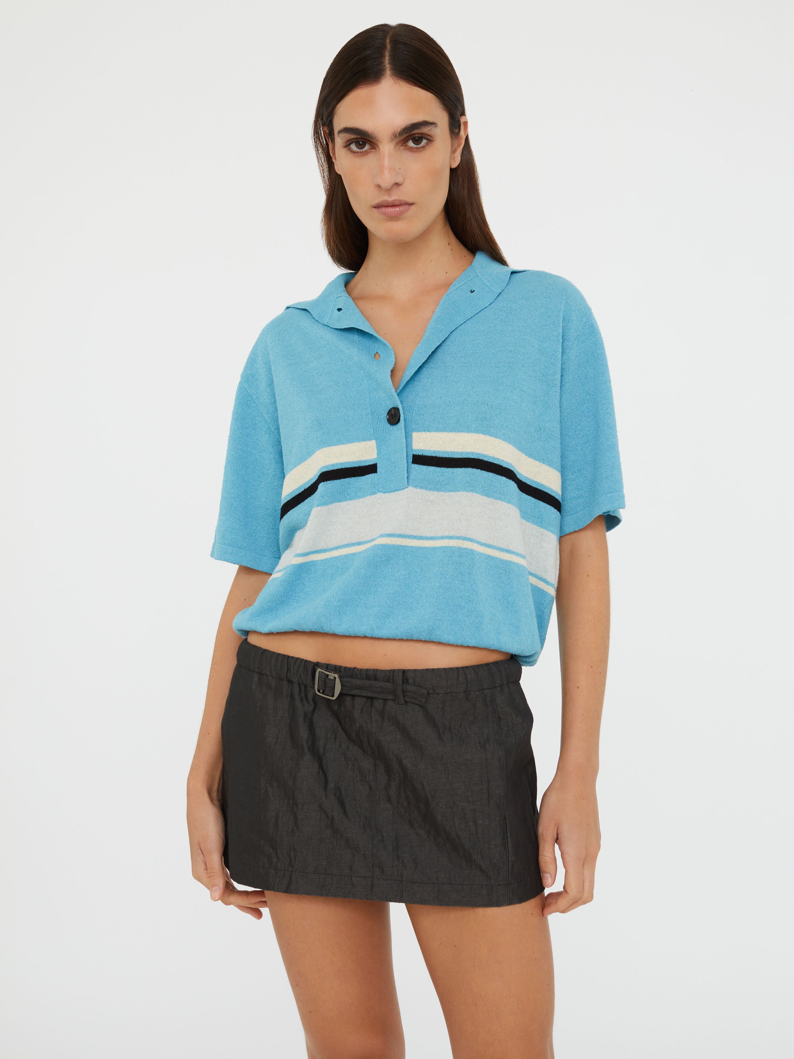 Crushed Belted Mini Skirt