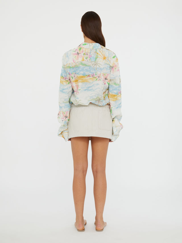 Crushed Belted Mini Skirt
