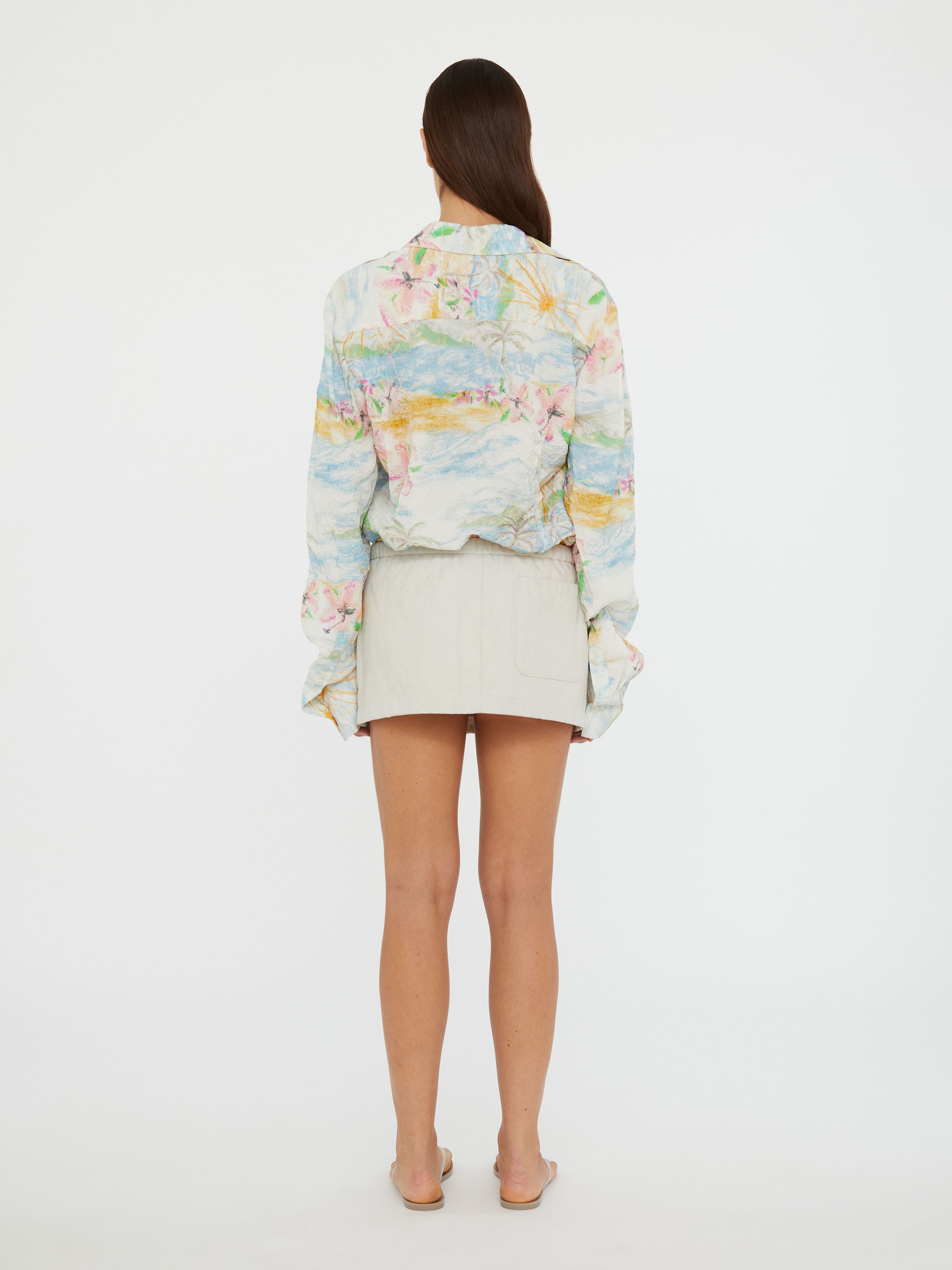 Crushed Belted Mini Skirt