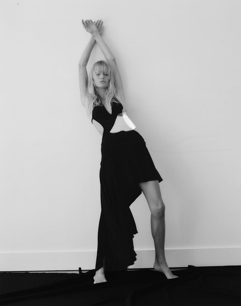 Annabella Barber wears the Asymmetric Hem Dress, captured by Claudia Smith.