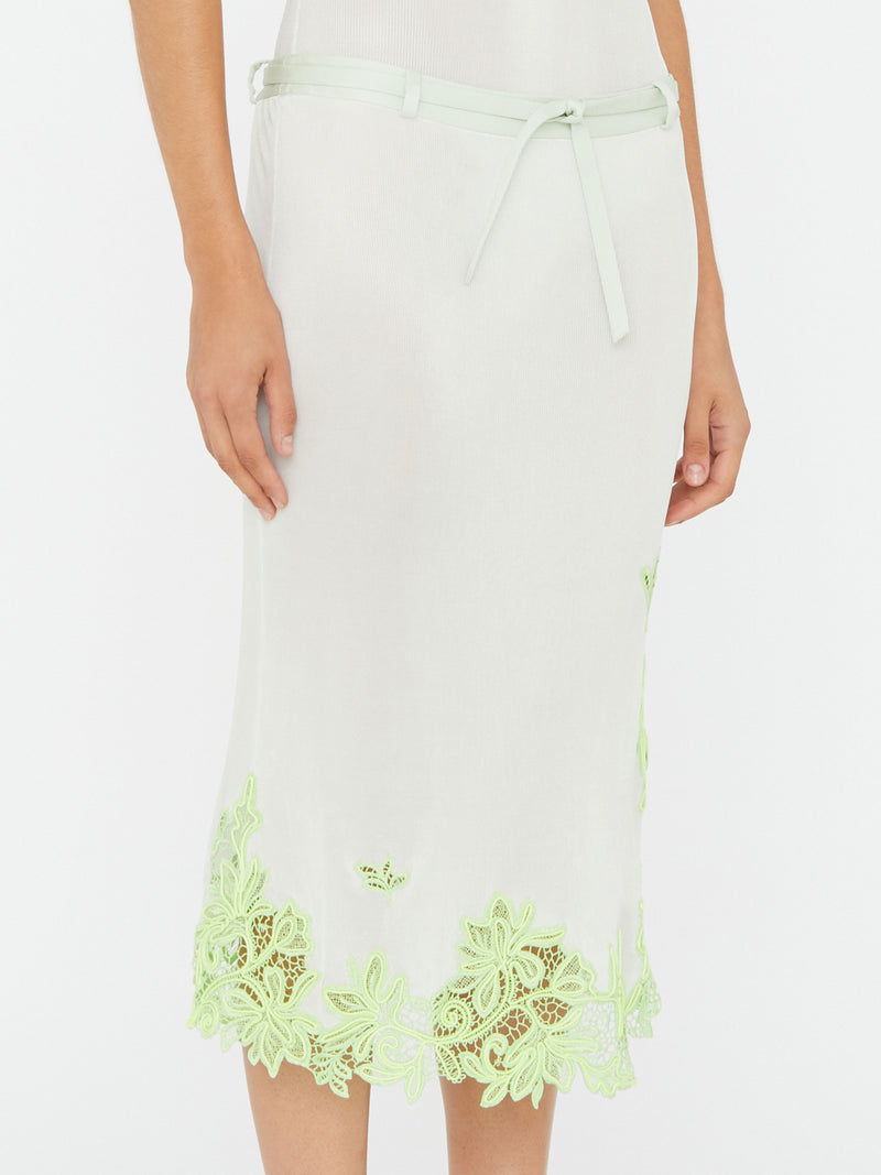 Hibiscus Embroidered Rib Skirt - Image 2