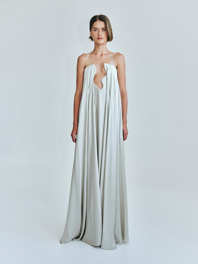 Textured Silk Salacia Strapless Gown