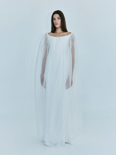 Vapour Overlay Silk Gown