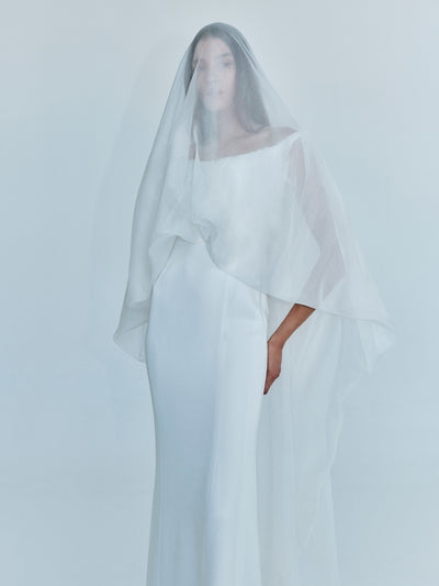 Vapour Overlay Silk Gown