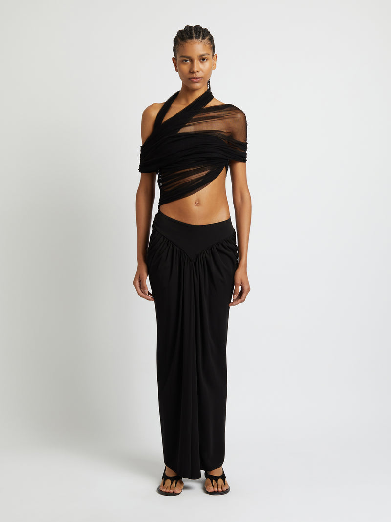 Veiled Wrap Top