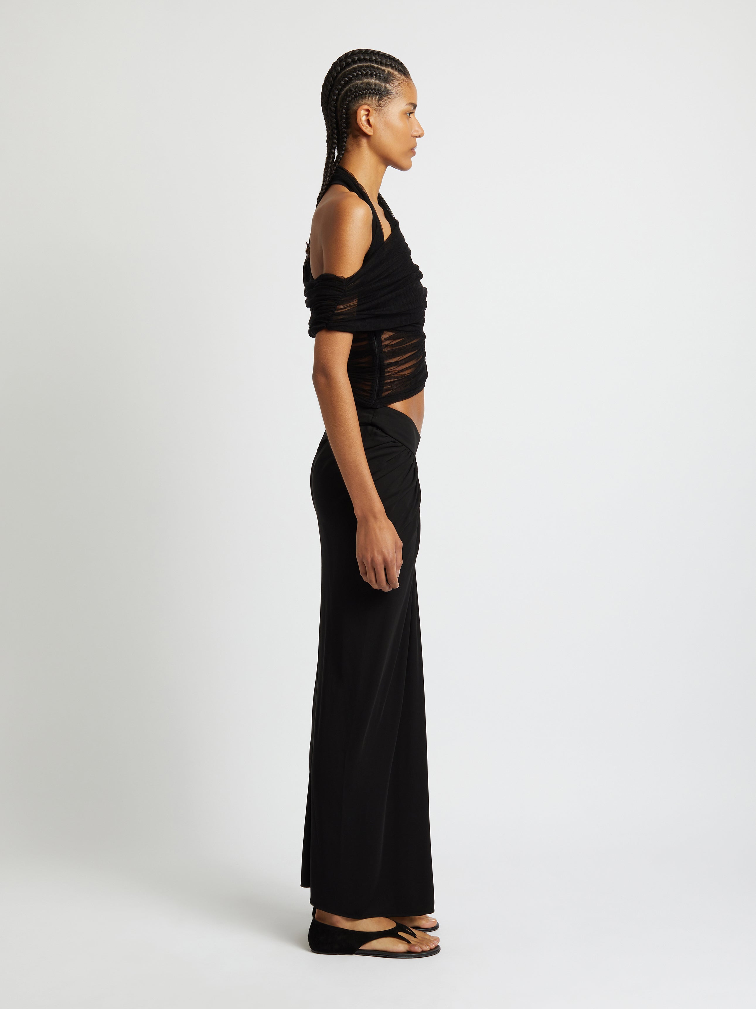 Veiled Wrap Top