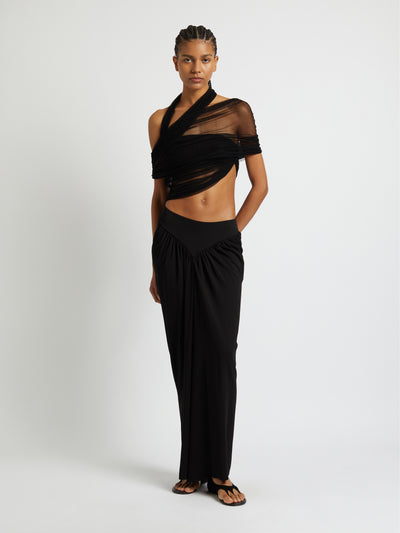 Veiled Wrap Top