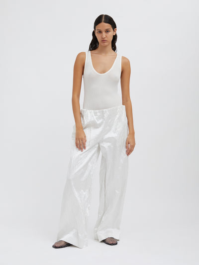 Satinned Silk Crush Trouser