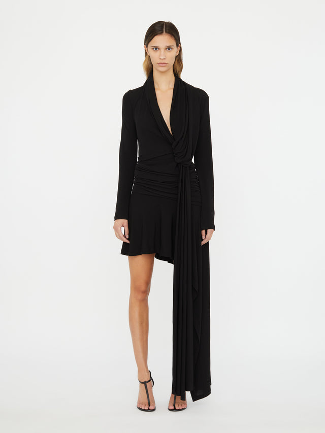 Interlock Jersey Drape Dress