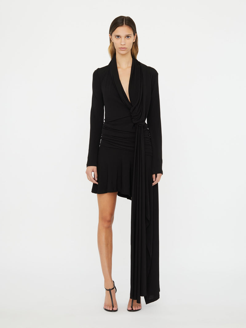 Interlock Jersey Drape Dress